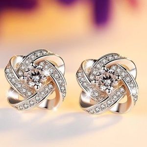 Lucky Clover 925 Silver Stud Earrings